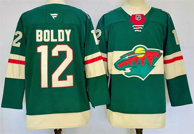 Mens Minnesota Wild #12 Matt Boldy Green 2024-25 Home Stitched Hockey Jersey